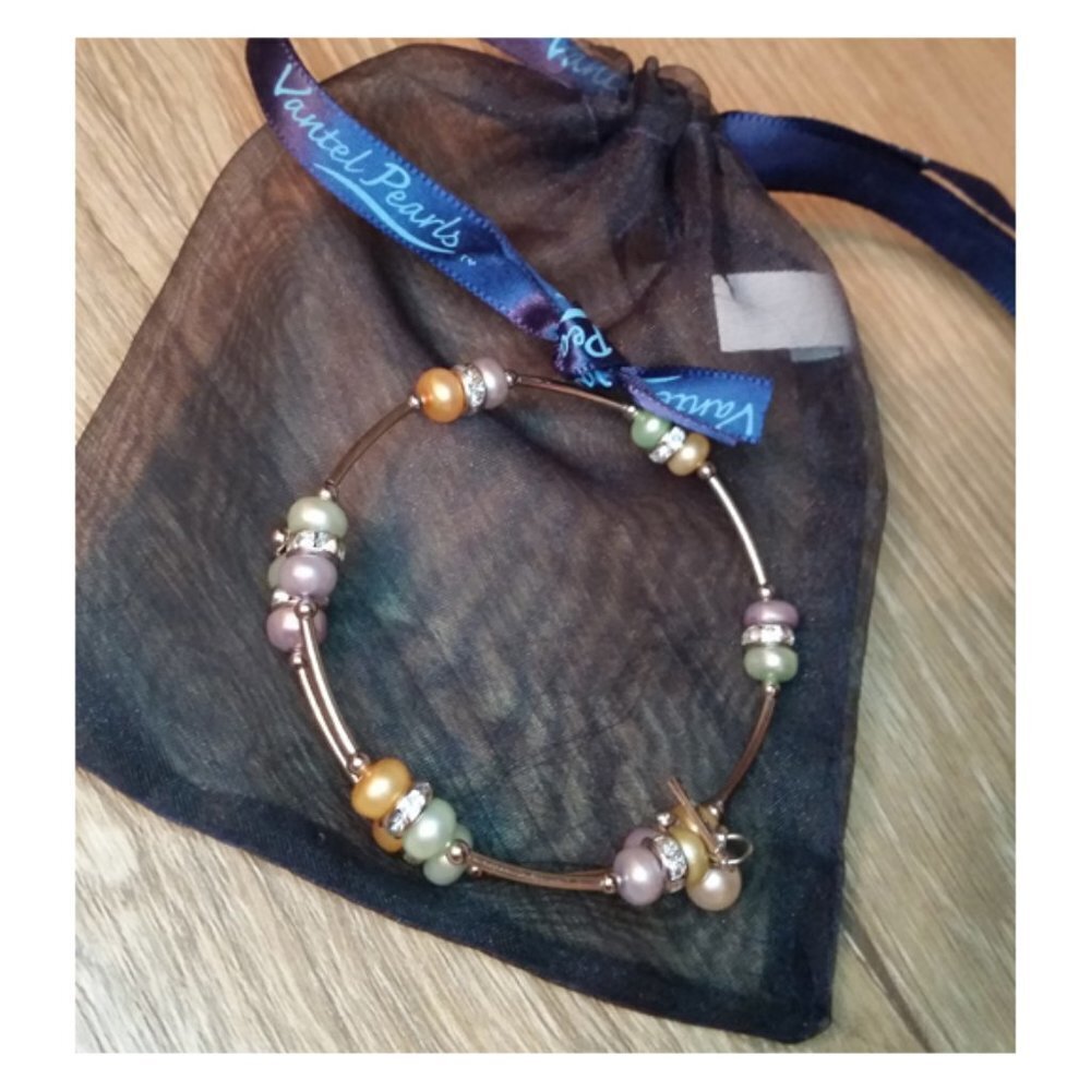 New Vantel Pearls Genuine Pearl Coil Bracelet